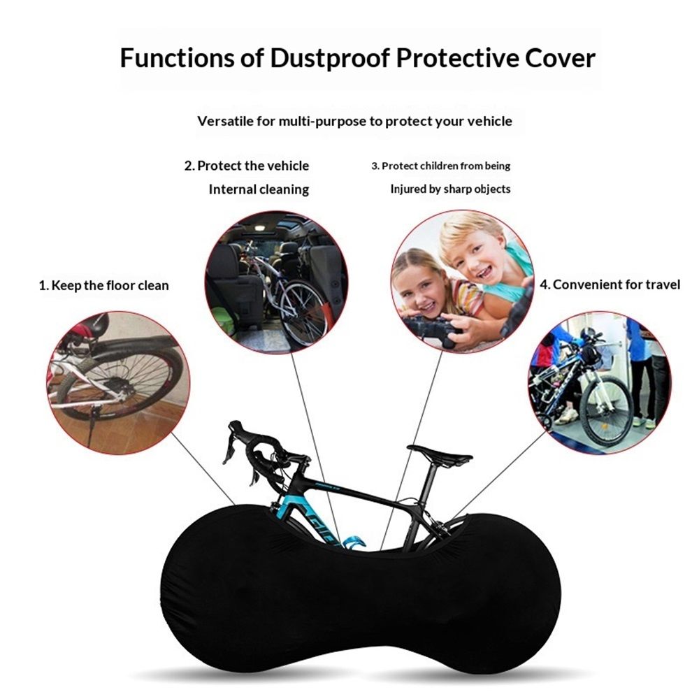 Bike Wheel Cover Indoor Dust-Proof and High Elasticity Bicycle Wheel Bag,Universal for Mountain, Road Bikes (Black)