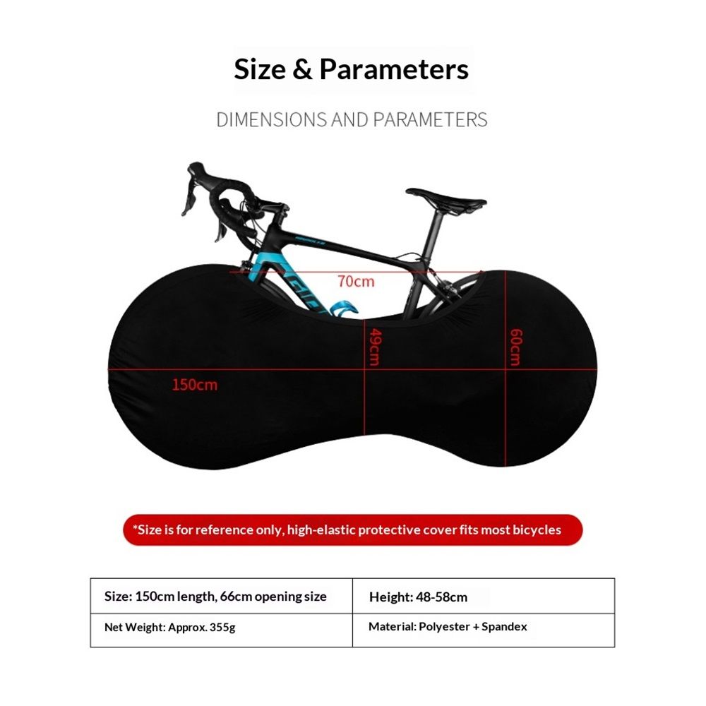 Bike Wheel Cover Indoor Dust-Proof and High Elasticity Bicycle Wheel Bag,Universal for Mountain, Road Bikes (Black)
