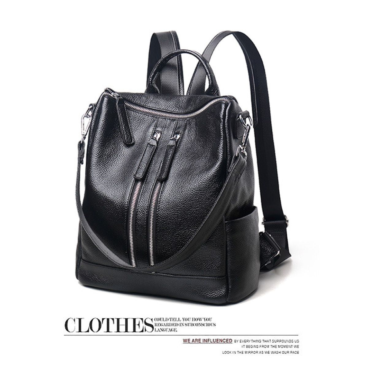 Convertible Leather Backpack Purse For Women Large Fashion Designer Ladies Shoulder Bag Travel Bag for work, life, travel