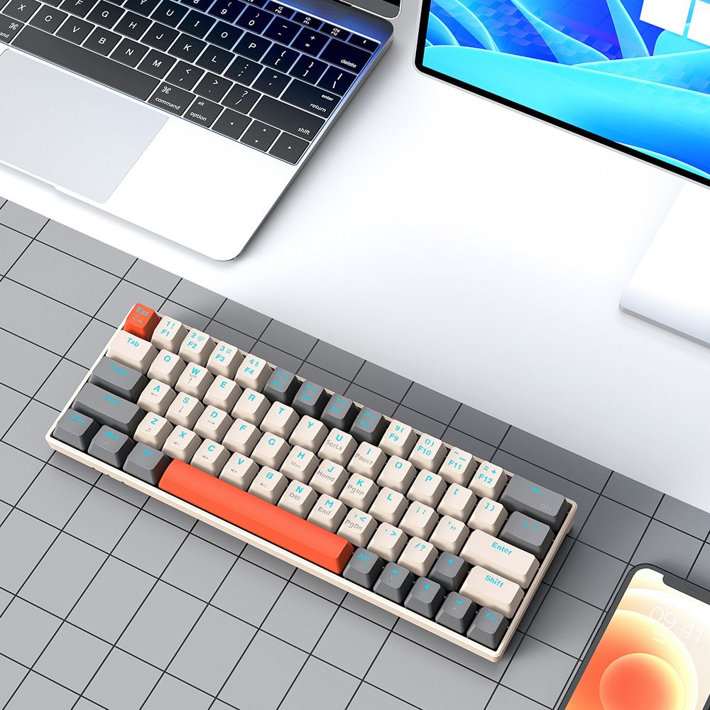 Portable Mechanical Gaming Keyboard, Compact 68 Keys Mini Wired Office Keyboard Office Keyboard  for Win/Mac/PC/Laptop