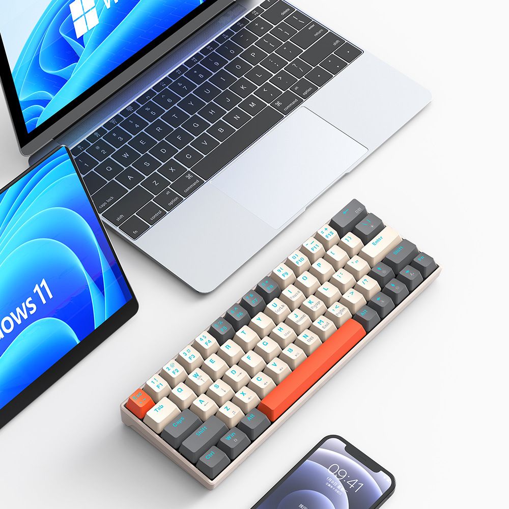 Portable Mechanical Gaming Keyboard, Compact 68 Keys Mini Wired Office Keyboard Office Keyboard  for Win/Mac/PC/Laptop