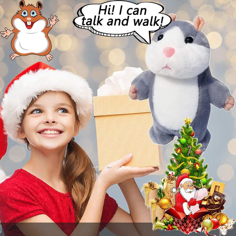 Talking Hamster Plush Toy, Repeat What You Say Funny Kids Stuffed Toys, Talking Record Plush Interactive Toys for, Birthday
