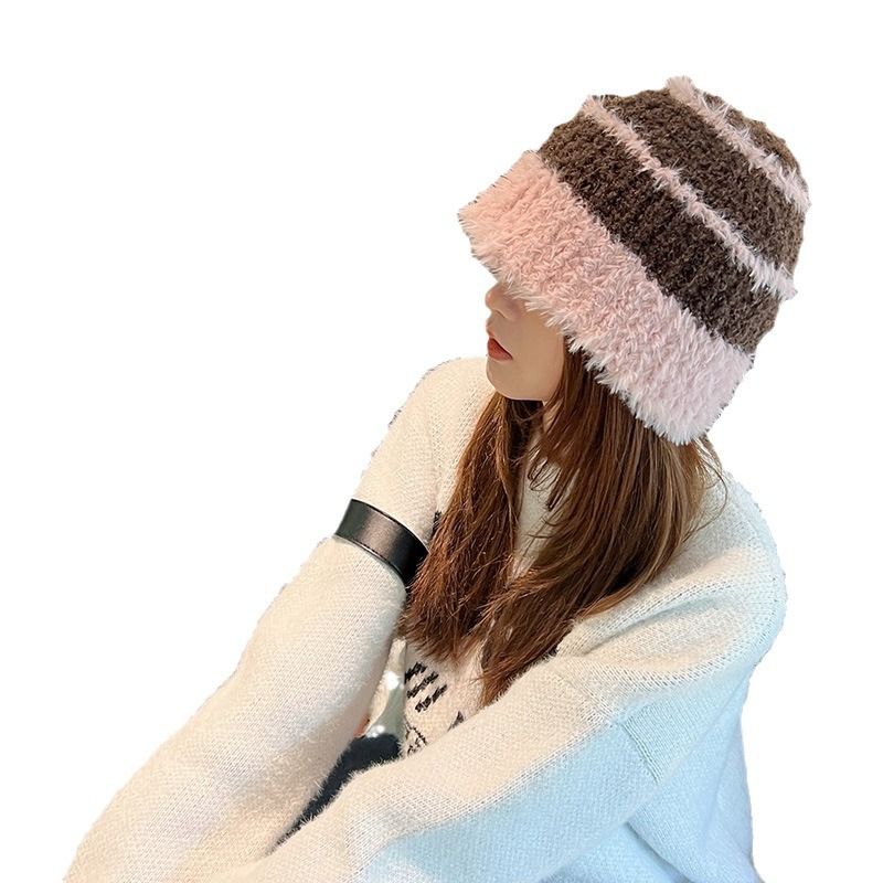 Knitted Bucket Hat Women Costume Hats Halloween Warm Soft Crochet Christmas New Year Warm Soft Bucket Hat