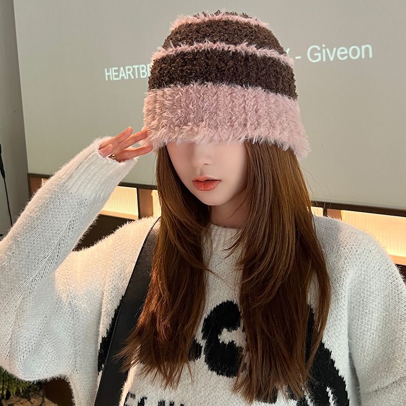 Knitted Bucket Hat Women Costume Hats Halloween Warm Soft Crochet Christmas New Year Warm Soft Bucket Hat