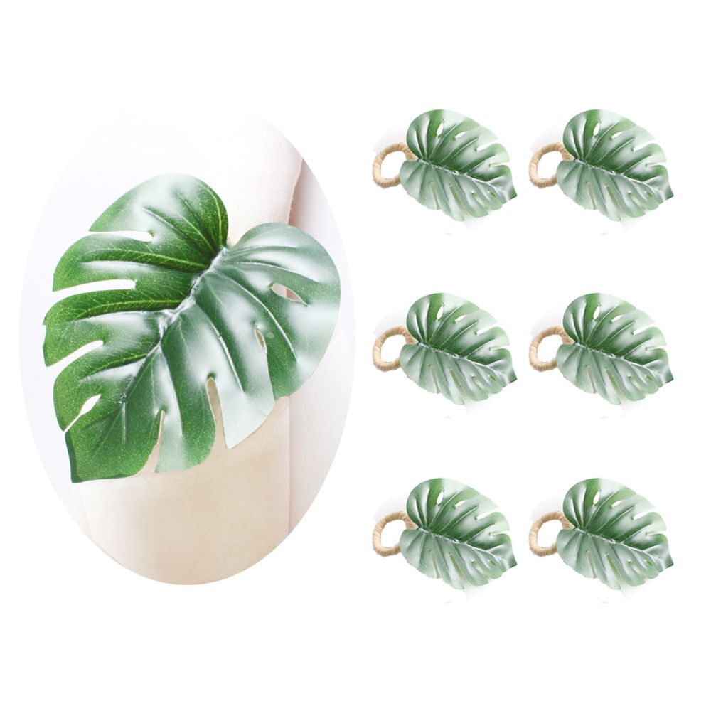 Set 12  Green Leaf Napkin Rings | Napkin Ring Holders for Formal/Casual, Dining Table Decor… (Pack of 12)