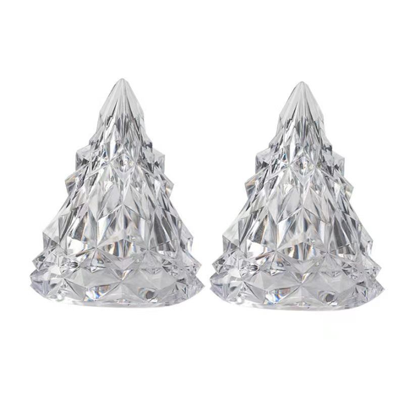 LED Light Up Tabletop Christmas Tree,2PCS Mini Xmas Night Light Christmas Ornaments Decoration, LED Xmas Tree Home Holiday Party