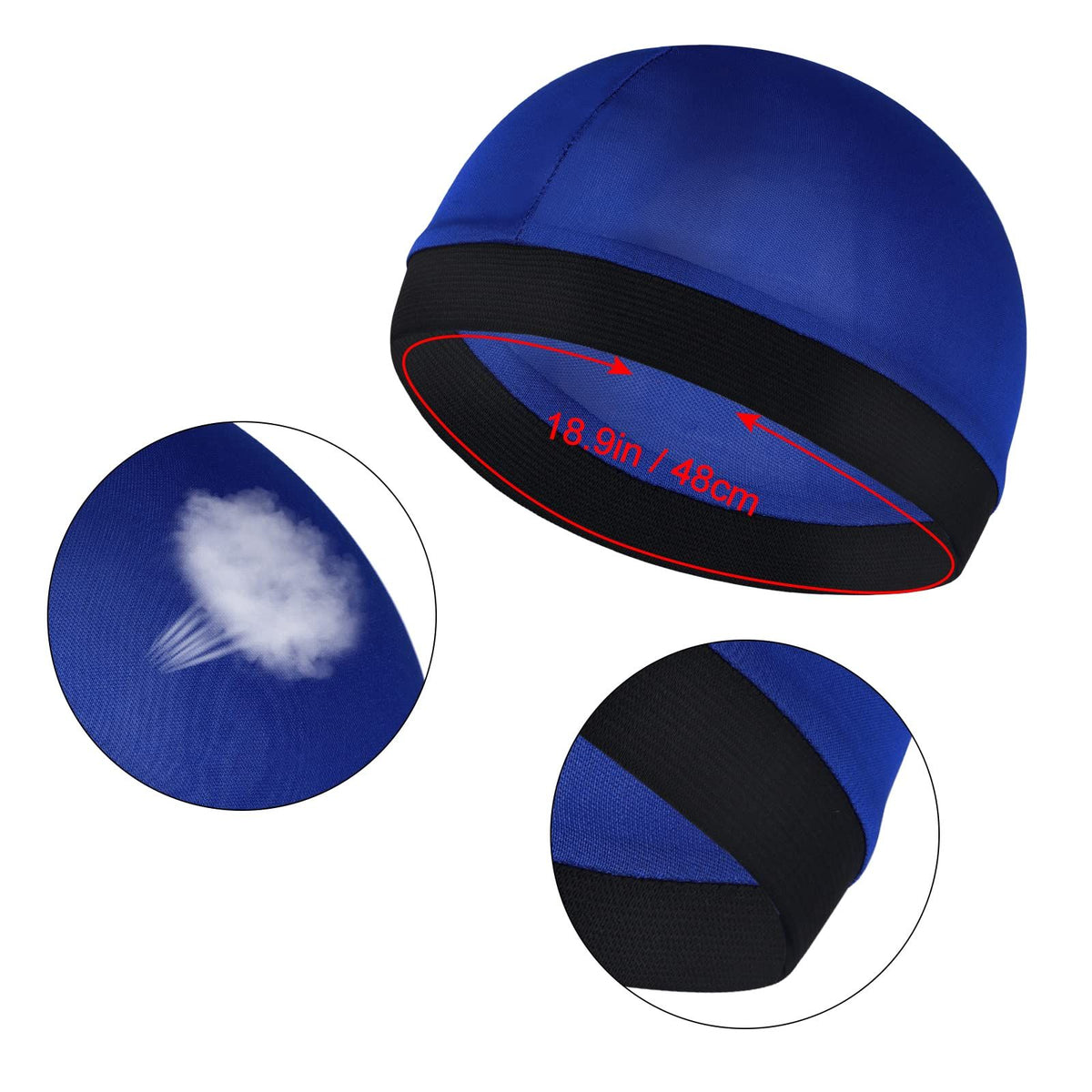 6Pcs Wave Cap for Men Elastic Band Caps Waves Soft Breathable Satin Unisex Adults Kids Hats Shower, 9.45 × 7.01 × 0.2 inches