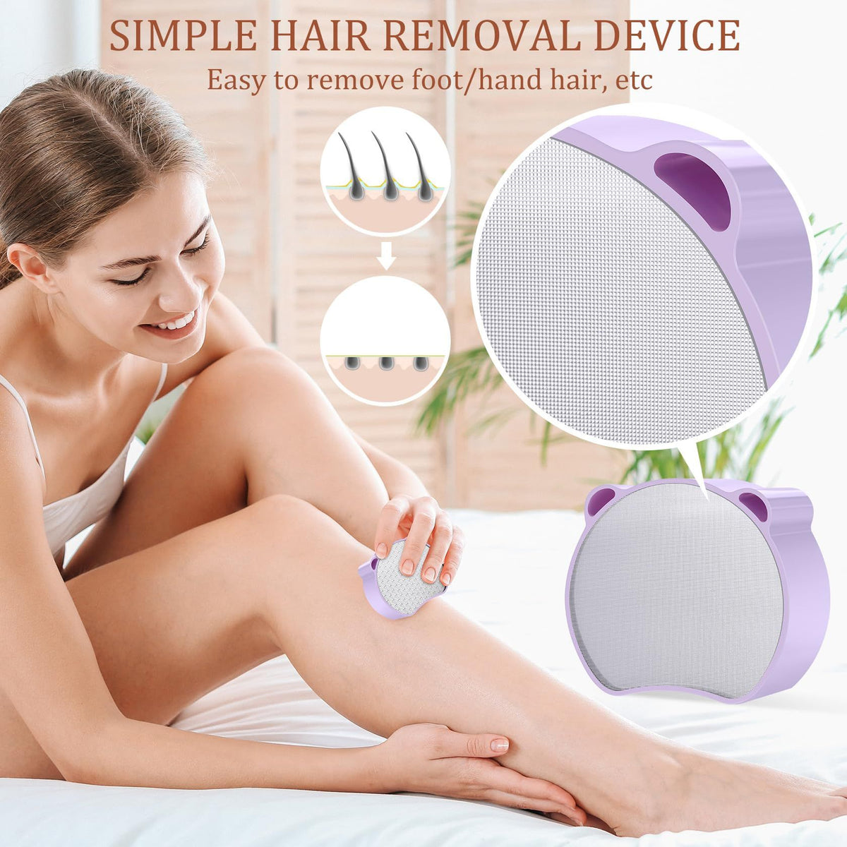 Hair Removal, Nail and Foot Beauty Tools, Double-Sided and Multifunctional. Compact and Portable,  1Pcs Purple