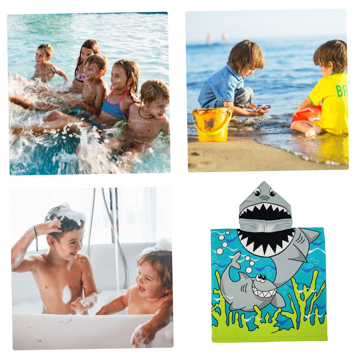 Beach Bath Poncho Towels,Kids Poncho Towel Swimming Towel Microfibre Ultra Soft and Extra Large Bathrobe for Girls Boys Children