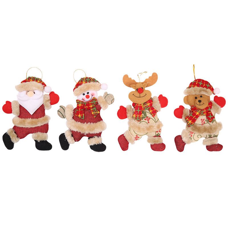 4 pcs Christmas Plush Ornaments Xmas Plush Toy Xmas Tree Decorations Hanging Ornament Christmas Decorations Xmas Fireplace