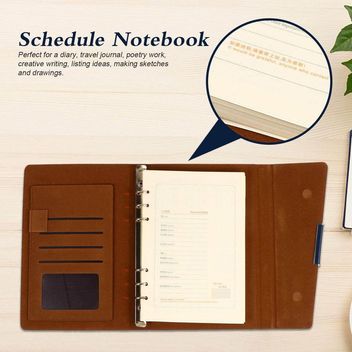 Business Notebook Office Notebook Schedule Notebook Academic Weekly Planner Weekly Planner Notebook A5 Travelers Notebook
