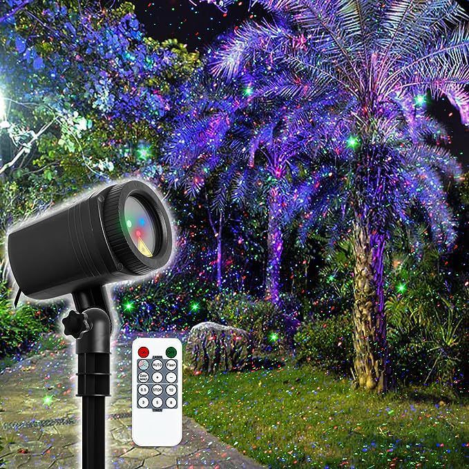 Firefly Garden Lights Star Projector Laser Christmas Lights-Laser Light Projector, Firefly Lights Show with Remote, Waterproof