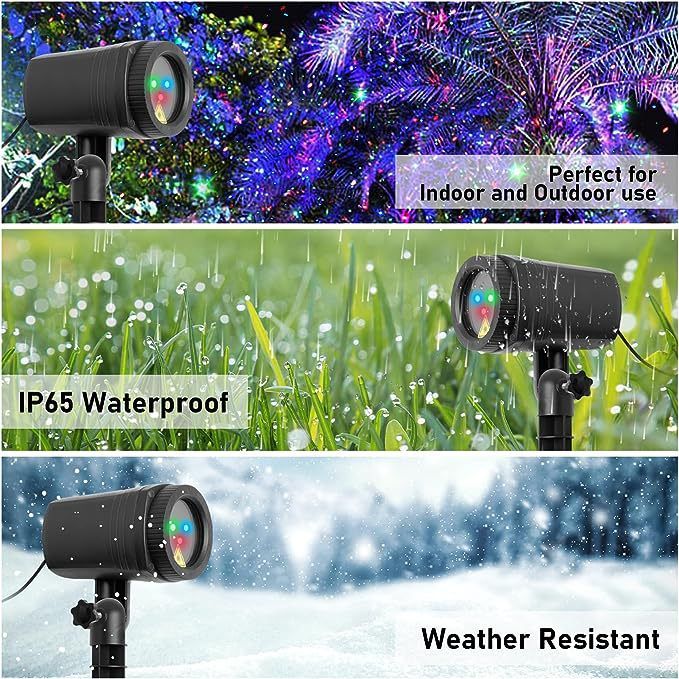 Firefly Garden Lights Star Projector Laser Christmas Lights-Laser Light Projector, Firefly Lights Show with Remote, Waterproof