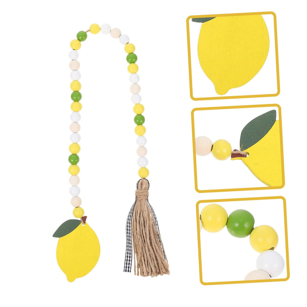 String Lemon Beads Lemon Decorations for Home Rustic Ornaments Home Decor Tray Decorations Curtain for Windows Hanging Bead