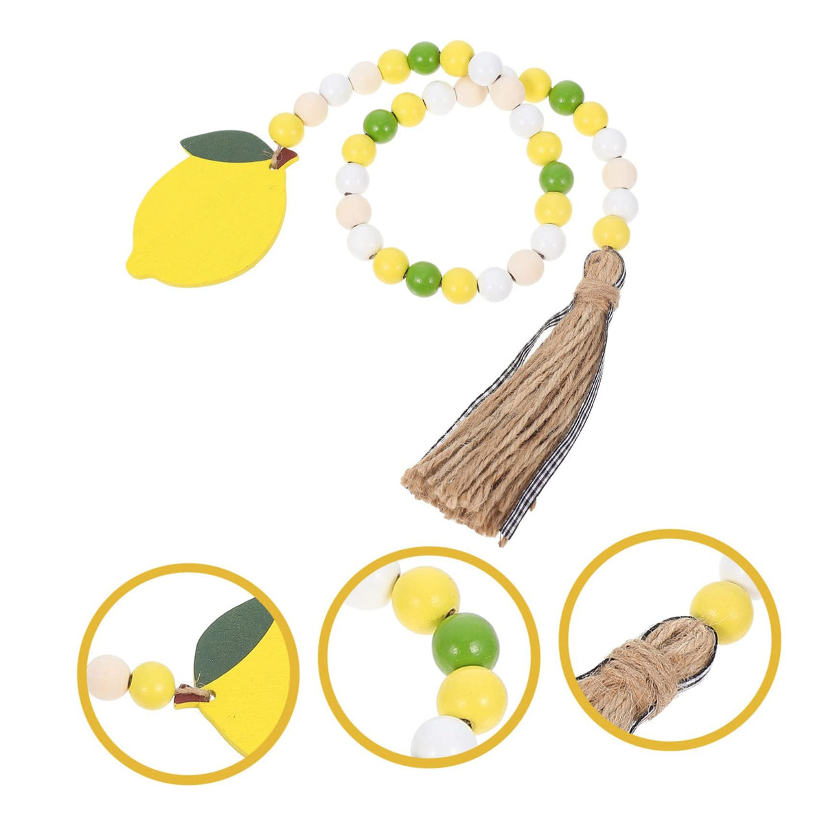 String Lemon Beads Lemon Decorations for Home Rustic Ornaments Home Decor Tray Decorations Curtain for Windows Hanging Bead