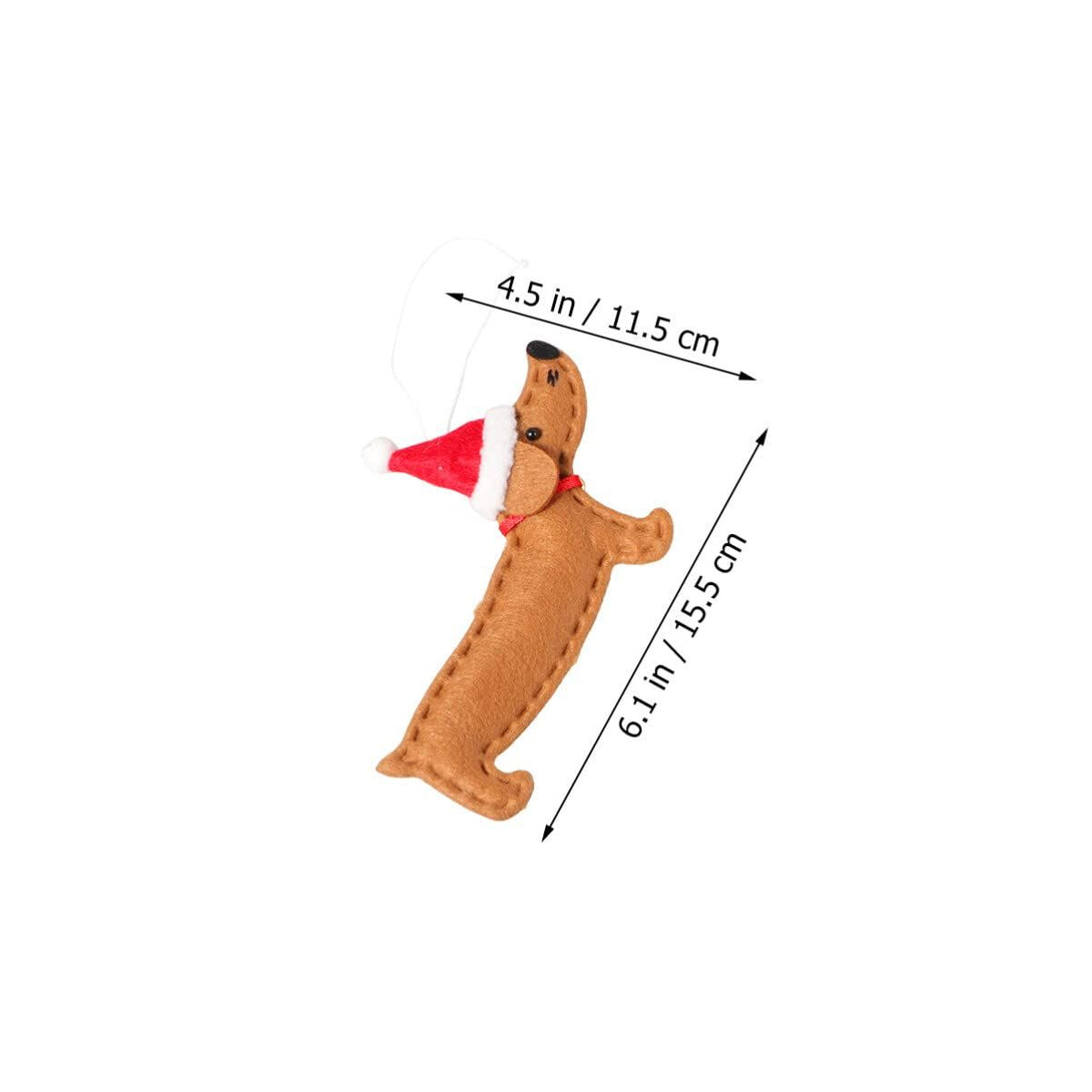 Christmas Tree Pendants, 4 Pcs Dachshund Dog Hanging Ornaments Felt Figurines Tree Decorations Plush Craft and Holiday Ornaments