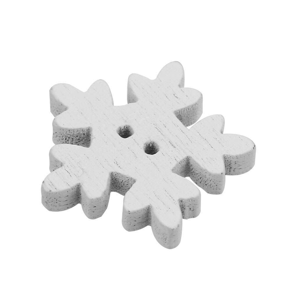 100pcs Christmas White Wooden Snowflakes Buttons for Scrapbooking Craft
Sewing Button DIY Button Christmas White Snowflake Wood