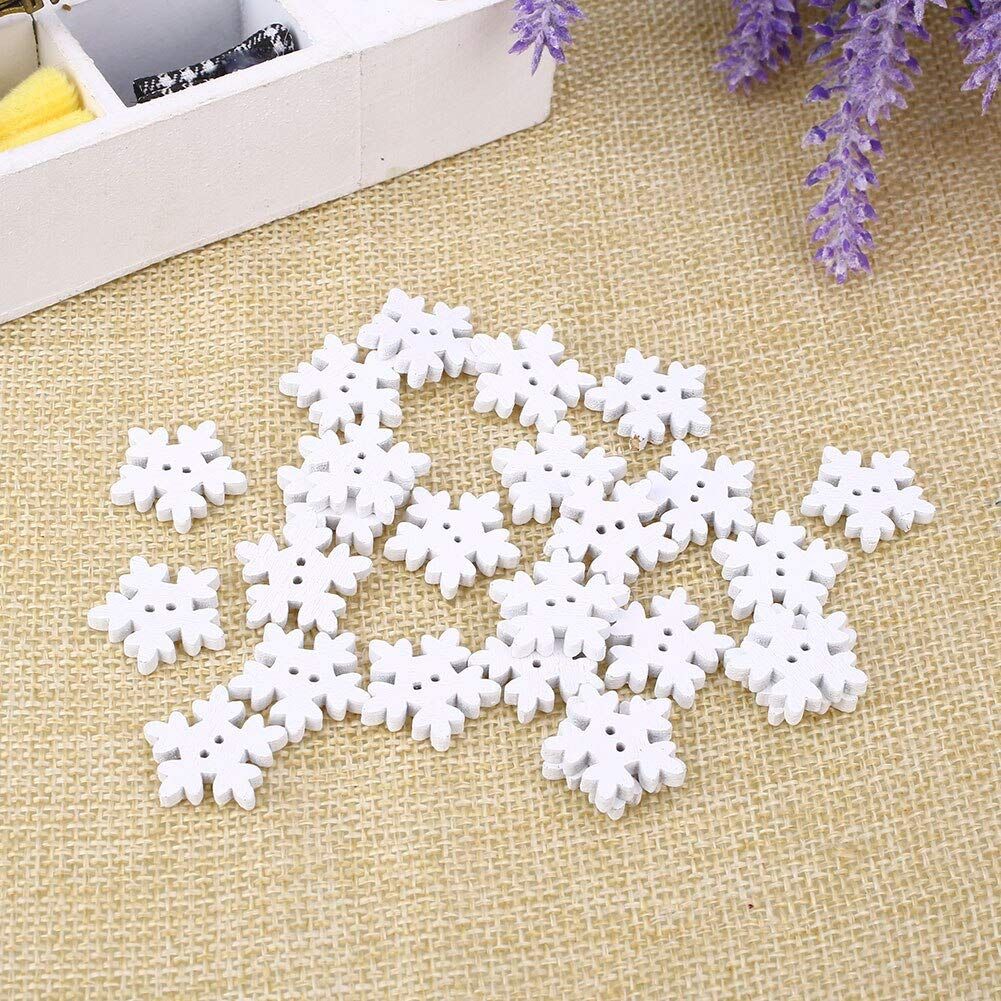 100pcs Christmas White Wooden Snowflakes Buttons for Scrapbooking Craft
Sewing Button DIY Button Christmas White Snowflake Wood