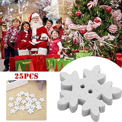 100pcs Christmas White Wooden Snowflakes Buttons for Scrapbooking Craft
Sewing Button DIY Button Christmas White Snowflake Wood