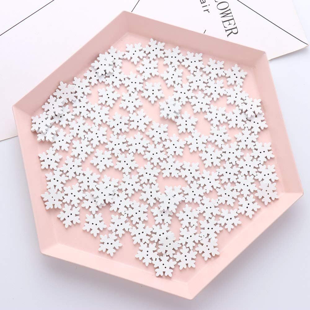 100pcs Christmas White Wooden Snowflakes Buttons for Scrapbooking Craft
Sewing Button DIY Button Christmas White Snowflake Wood