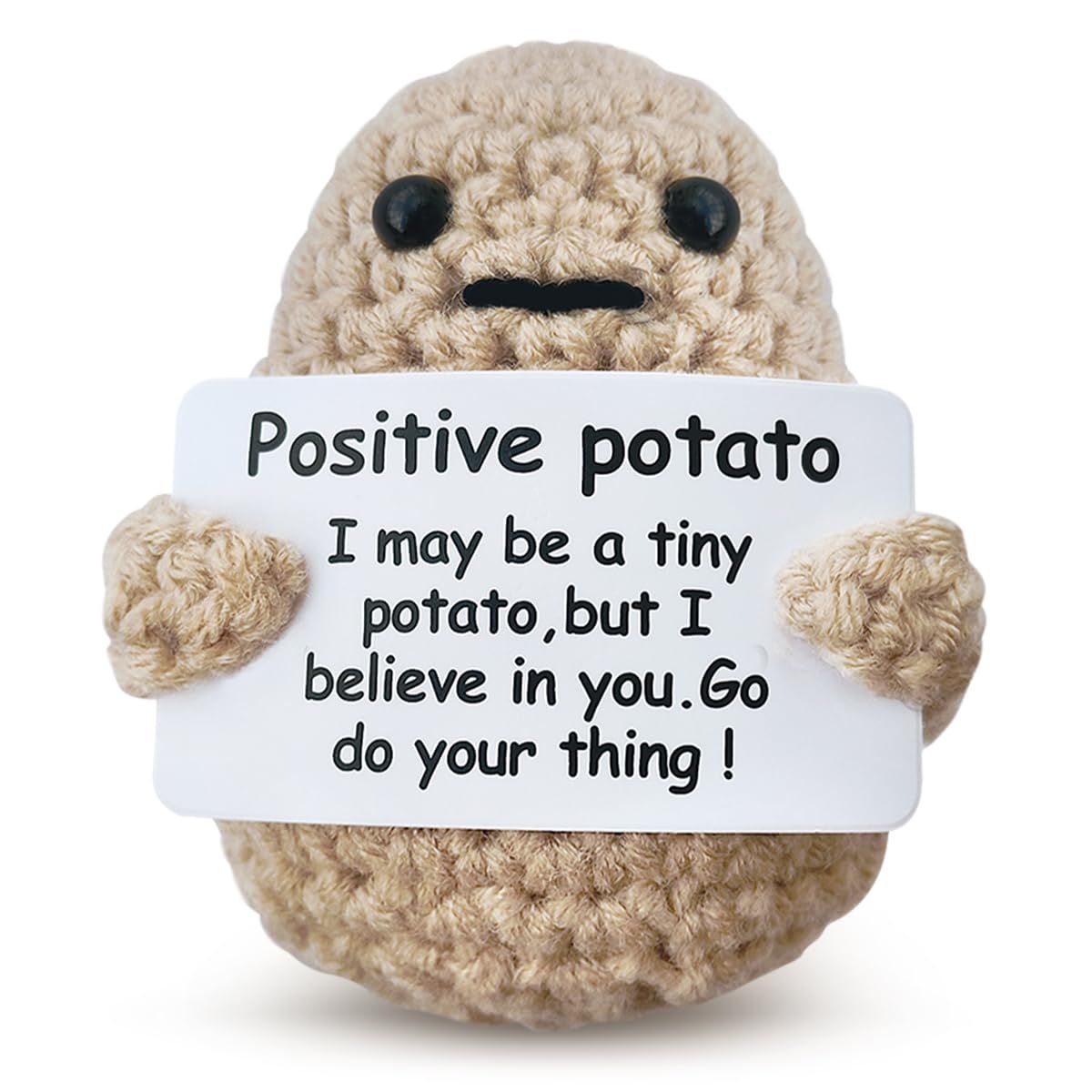 Mini Funny Positive Potato, Cute Wool Funny Knitted Positive Potato, Positive Gifts Funny Gifts Positive Potato for New Year Gift