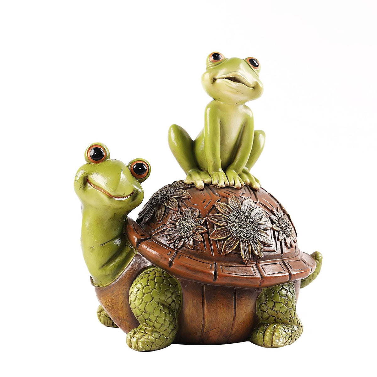 Frog Garden Statues Decor Outdoor, Resin Couple Frogs Garden Animal Statue Waterproof, Figurines for Yard Patio Lawn Decorations