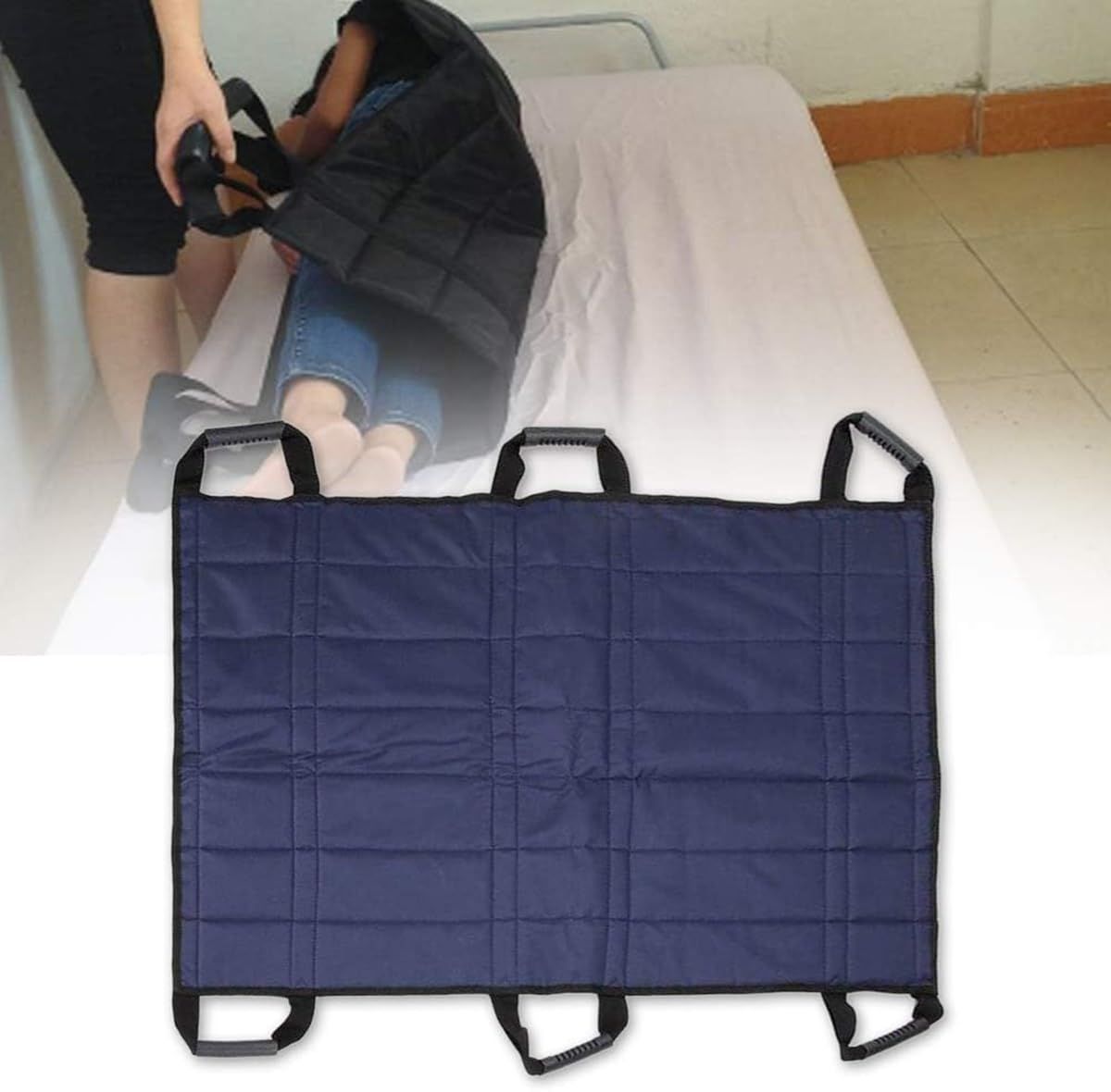 Patient Aid Positioning Bed Pad with Handles Bedding Protector Liner Incontinence Mattress Multi-Purpose Positioning Mattress