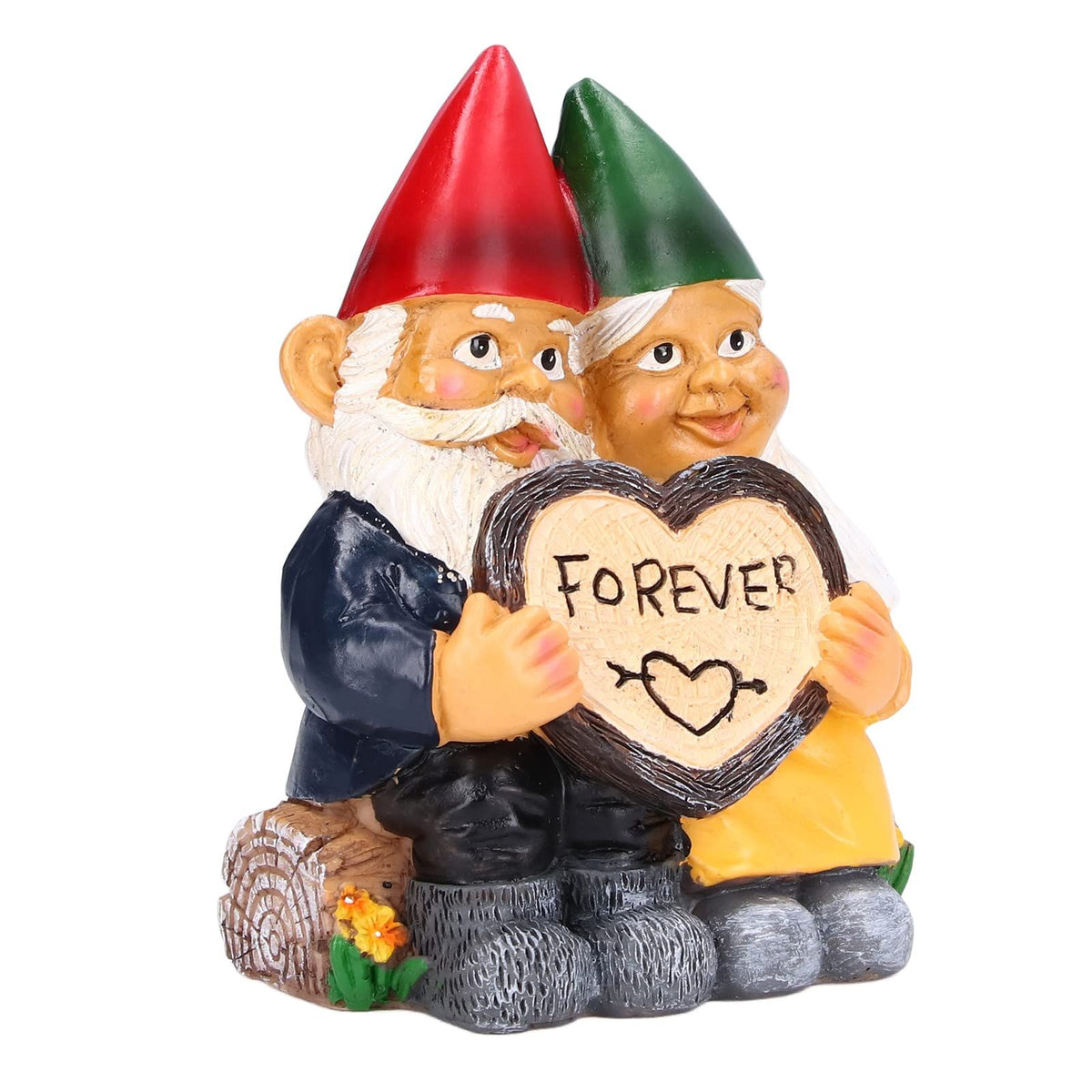 Garden Couples Gnome Statue,Small Indoor Outdoor Garden Figurine,Garden Gnome Couple Statues Figurine Household Resin