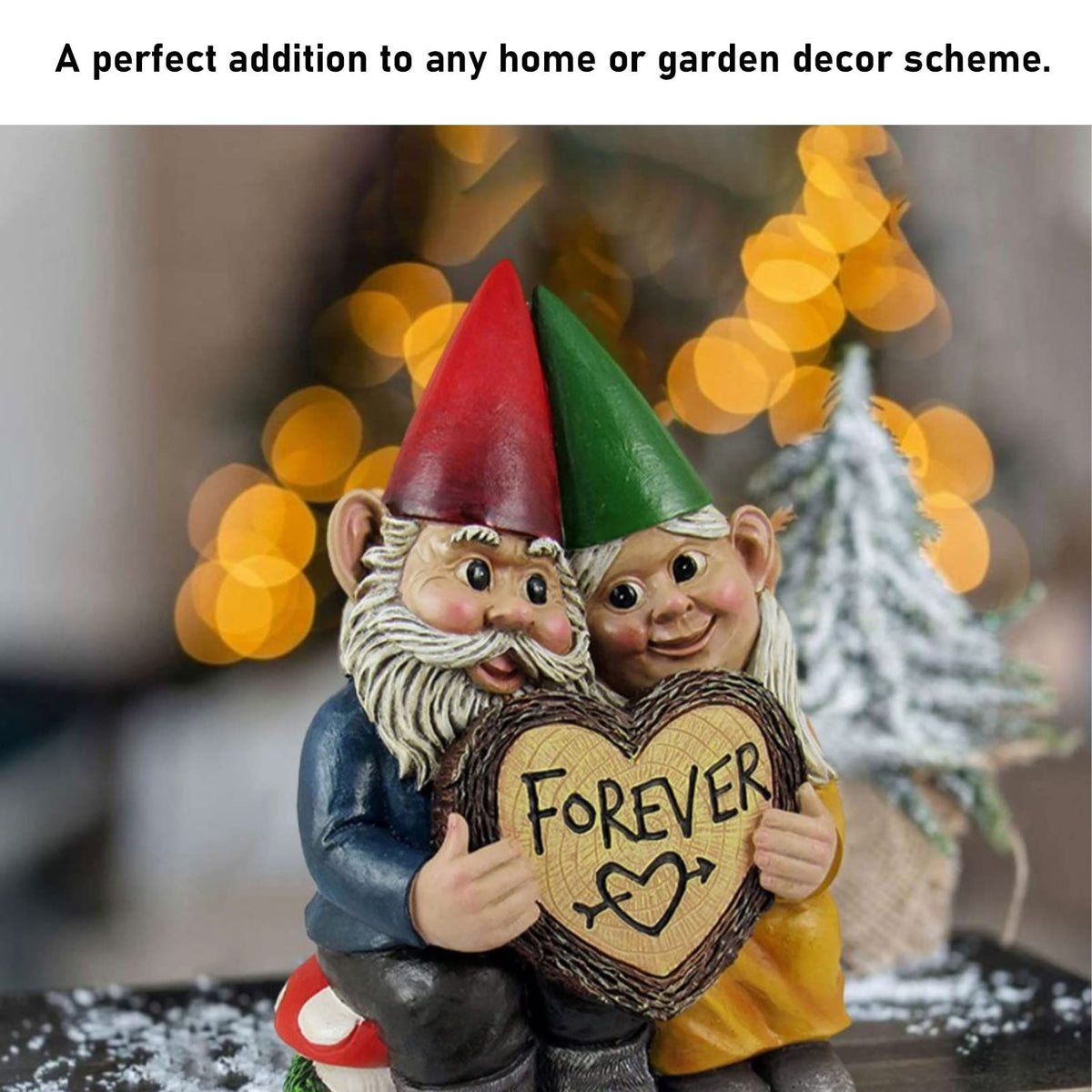 Garden Couples Gnome Statue,Small Indoor Outdoor Garden Figurine,Garden Gnome Couple Statues Figurine Household Resin