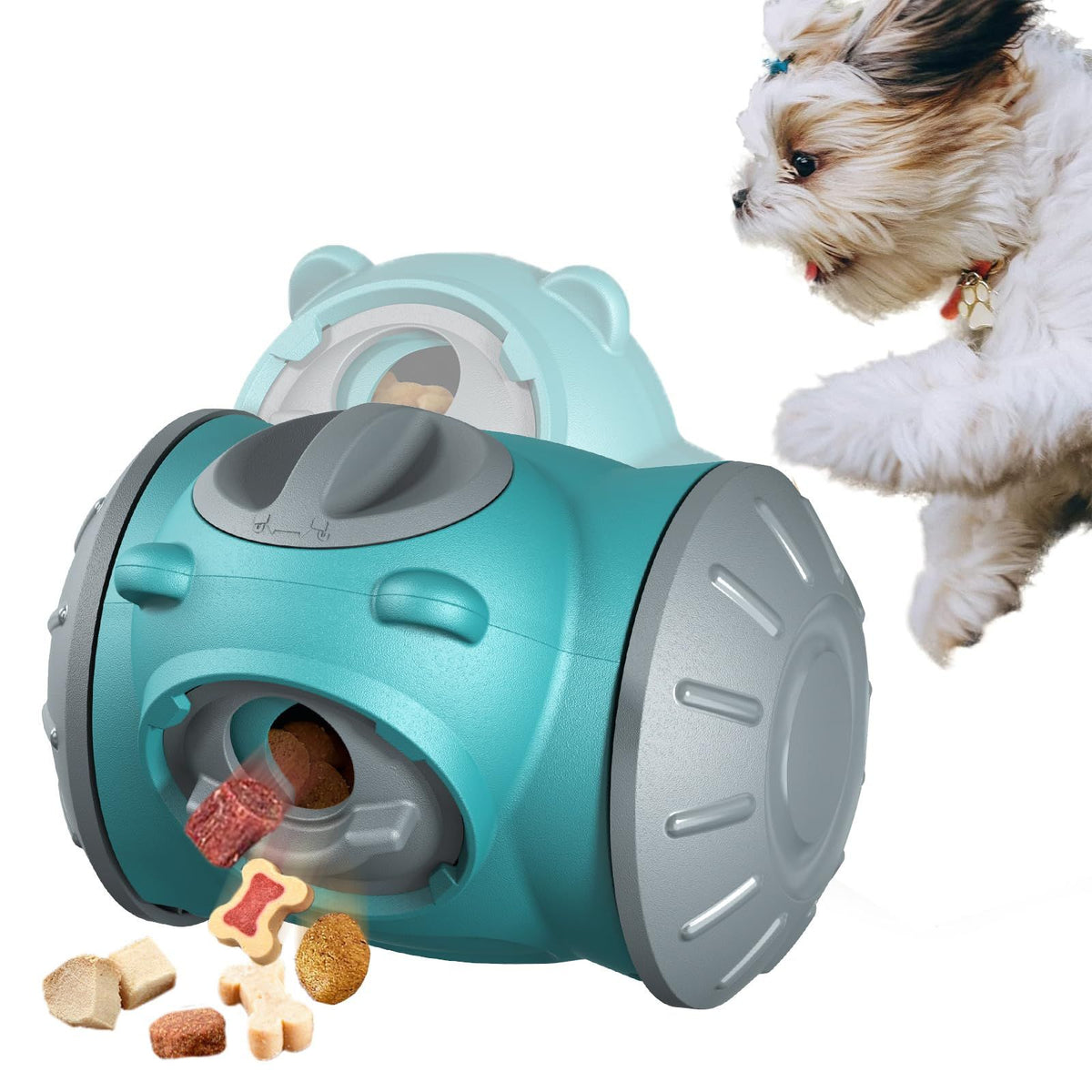 Dispensing Puzzle Toys for Medium Small Dogs, Interactive Chase Toys, Slow Feeder, Perfect Alternative to Slow Feeder Dog(Blue)