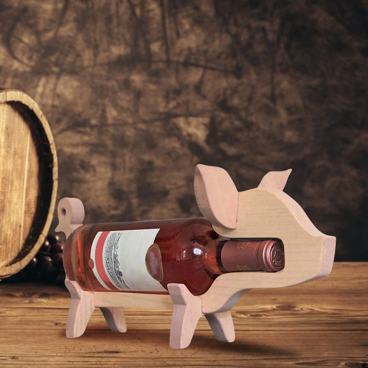 Large Wine Rack Storage Wooden Wine Rack Wine Rack Pig Ornamentsrack Ornaments Wine Cabinet Decorations Coffee Organizer