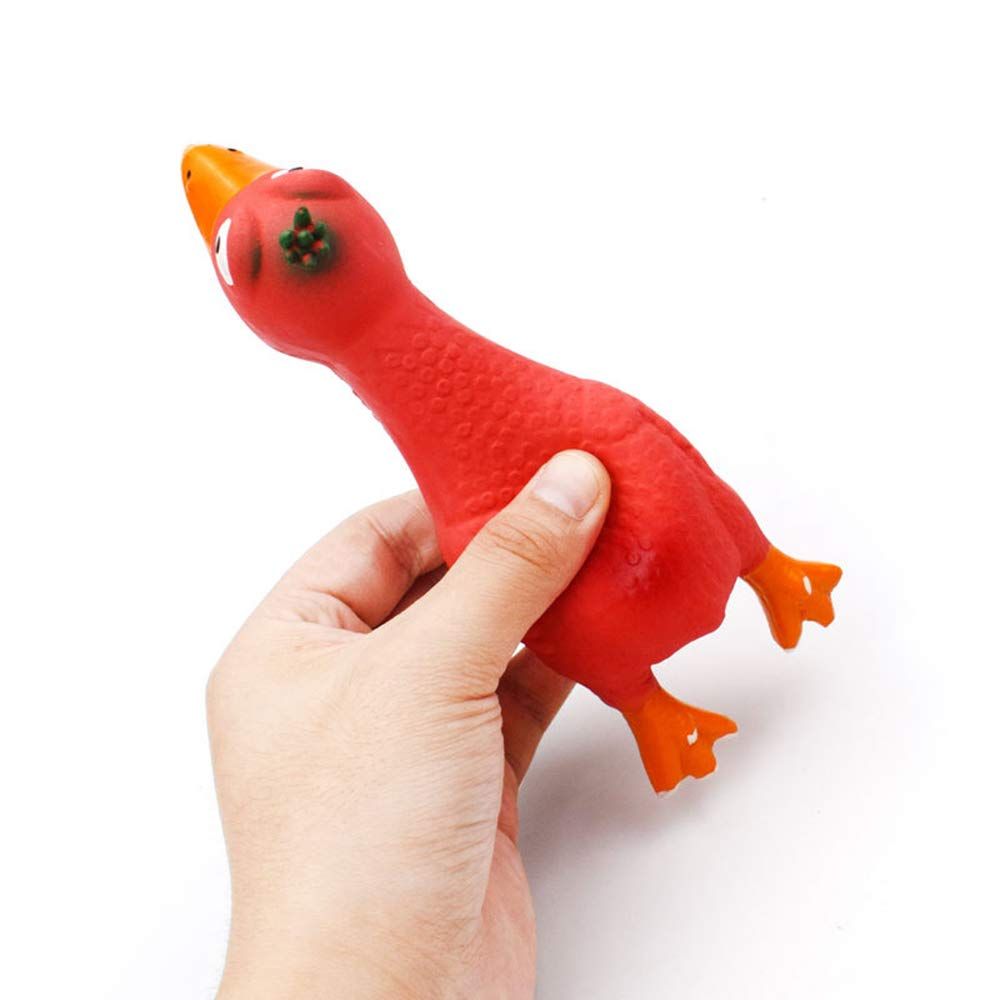 3PCS Dog Squeaky Toys, Dog Small Screaming Chicken Toys, 6.6" Long Soft Rubber Chew Toys for Puppy Small Medium Dogs