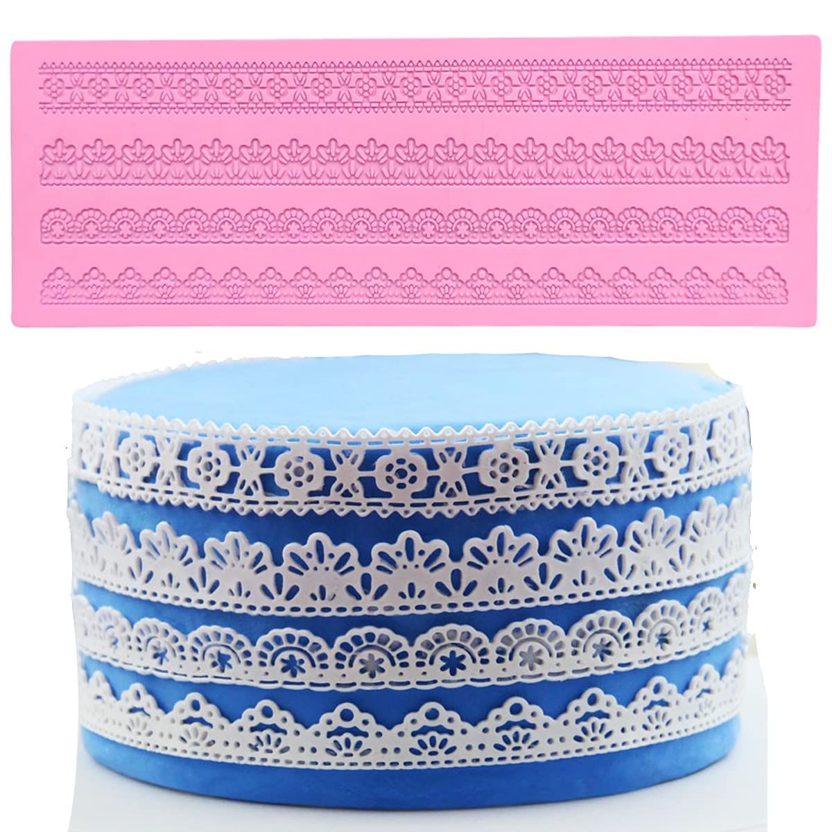 Embossing Mat Lace Band Silicone imprint impression Sugar Paste Mould Cake Decoration Tools Kitchen chocolate Sugar Paste