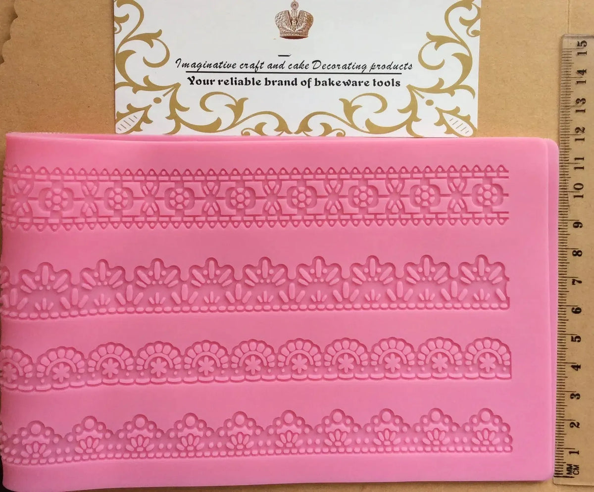 Embossing Mat Lace Band Silicone imprint impression Sugar Paste Mould Cake Decoration Tools Kitchen chocolate Sugar Paste