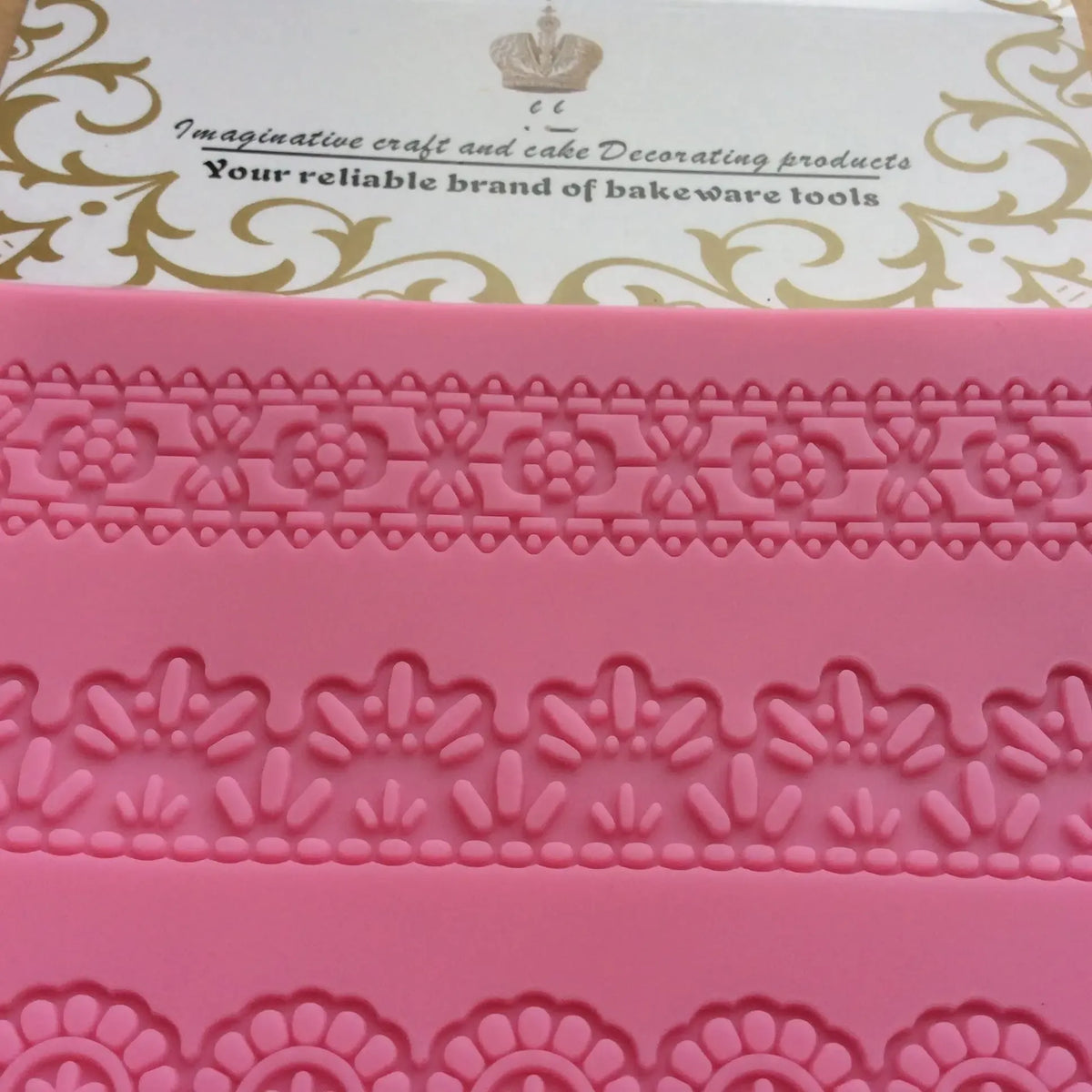 Embossing Mat Lace Band Silicone imprint impression Sugar Paste Mould Cake Decoration Tools Kitchen chocolate Sugar Paste