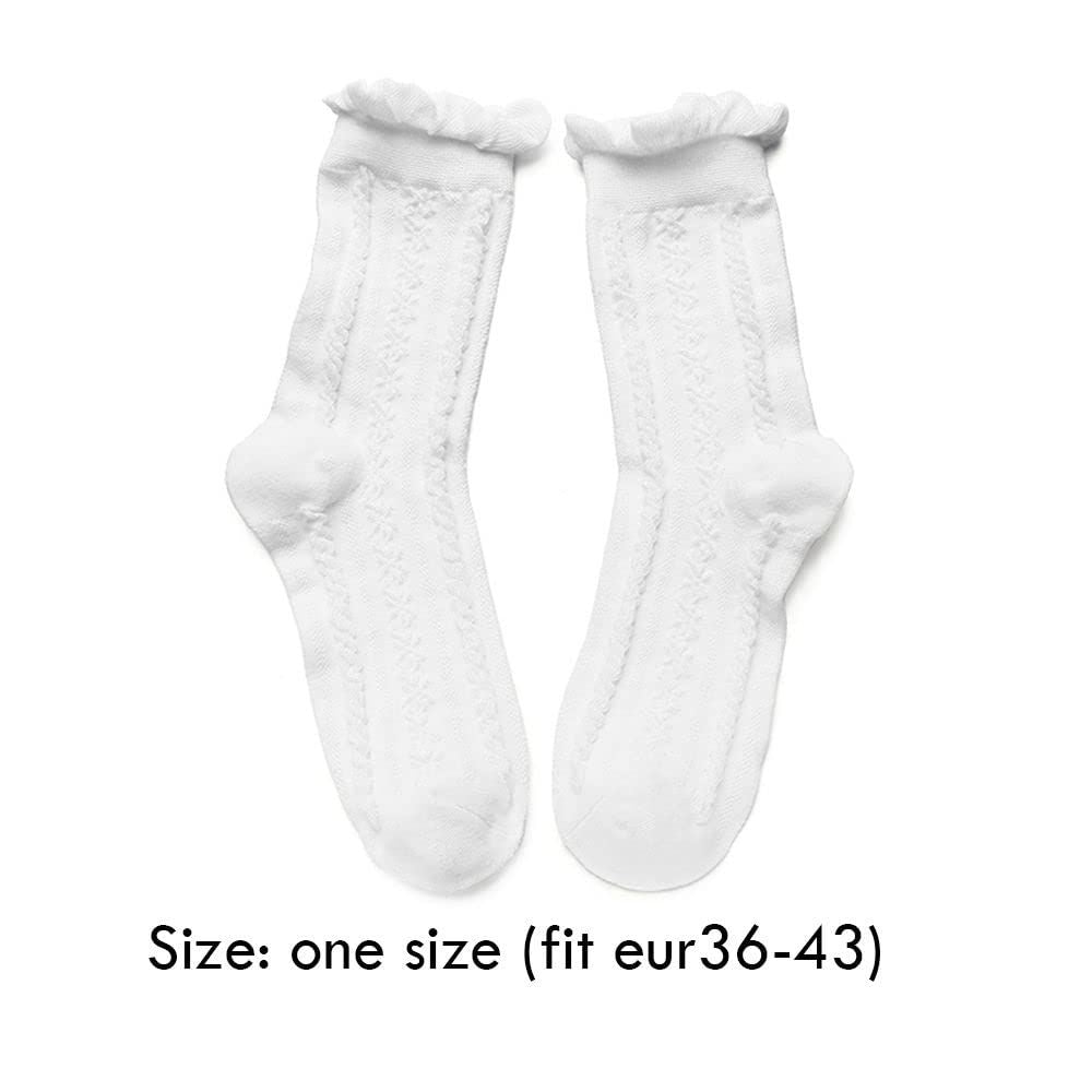 Women Ankle Socks, Lace Ruffle Frilly Comfortable Cotton Socks Fashion Ladies Girl Princess Cute socks