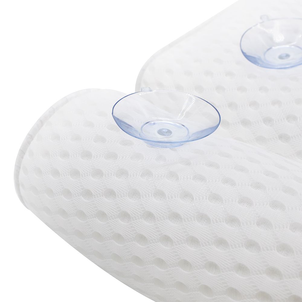 Bathtub Spa Pillow with 4D Air Mesh Technology and 7 Suction Cups, Helps Support Head, Back, Shoulder and Neck, Fits All Bathtub