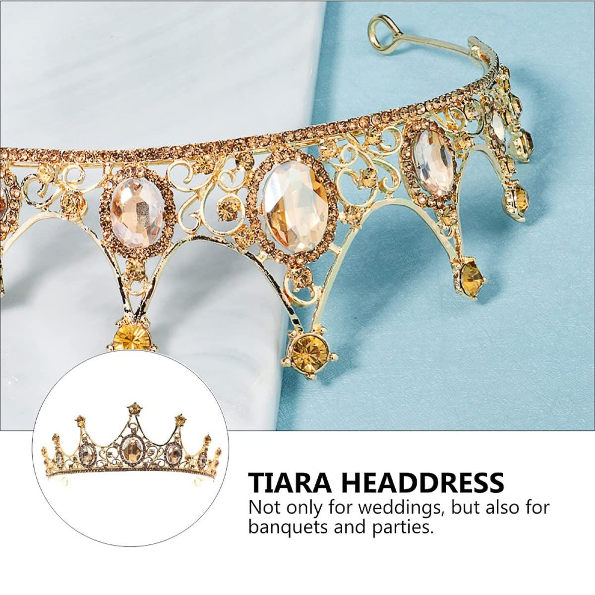 Birthday Crown for Women Wedding Rhinestones Princess Party Headbands Hair Accessories for Women and Girls