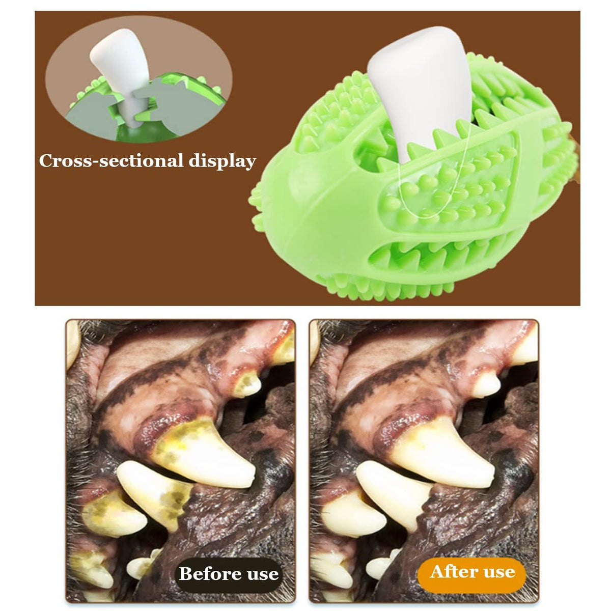 Treat Dispensing Dog Toy,Dog Tooth Cleaning Toy, Interactive Chase Toys, Fillable Durable Natural Rubber Dog Treat Puzzle Toy