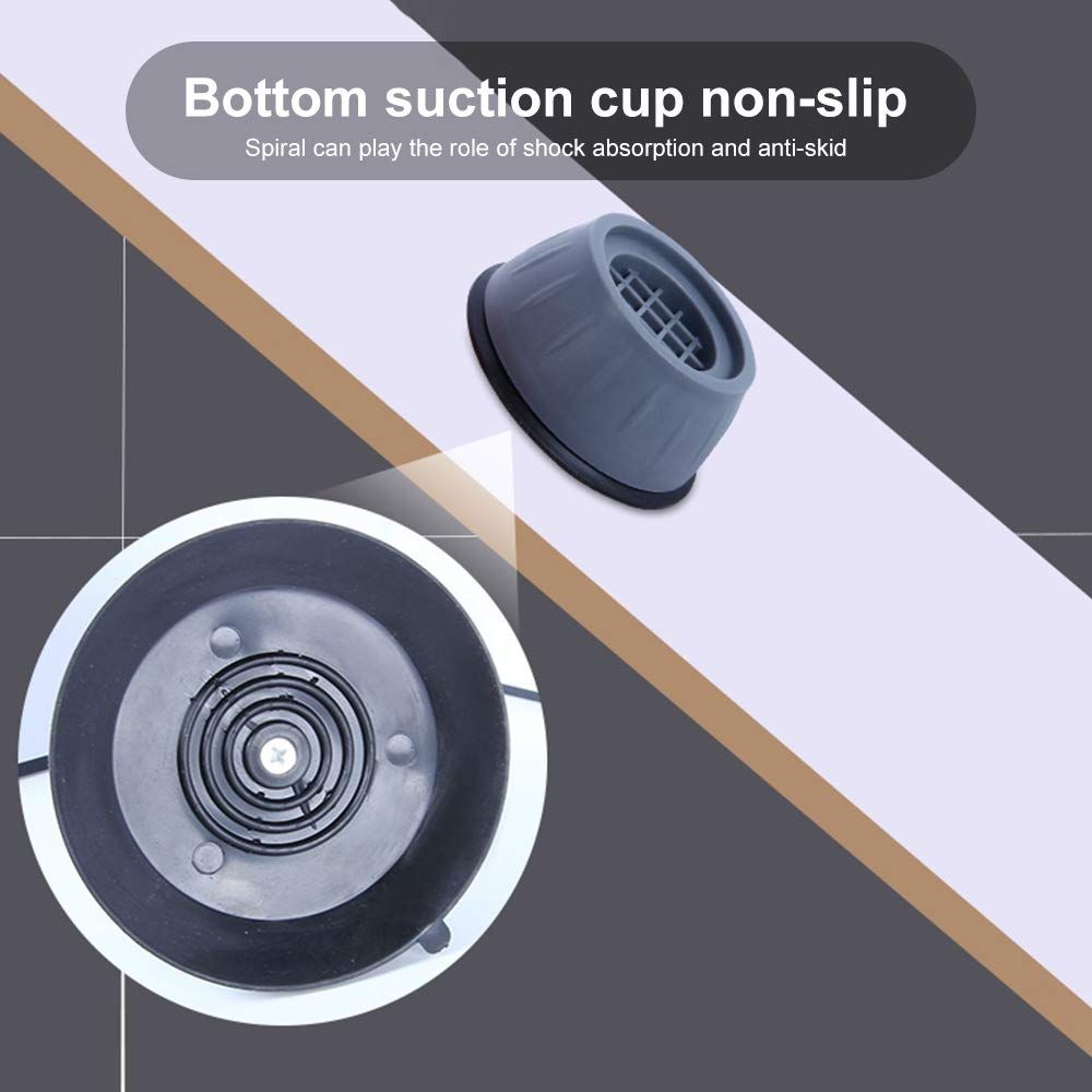 4 PCS Shock and Noise Cancelling Washing Machine Support, Noise Reducing Anti Slip Anti Vibration Rubber Anti-Walk Dryer Washer