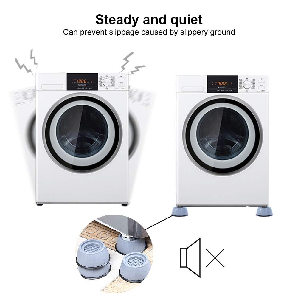 4 PCS Shock and Noise Cancelling Washing Machine Support, Noise Reducing Anti Slip Anti Vibration Rubber Anti-Walk Dryer Washer