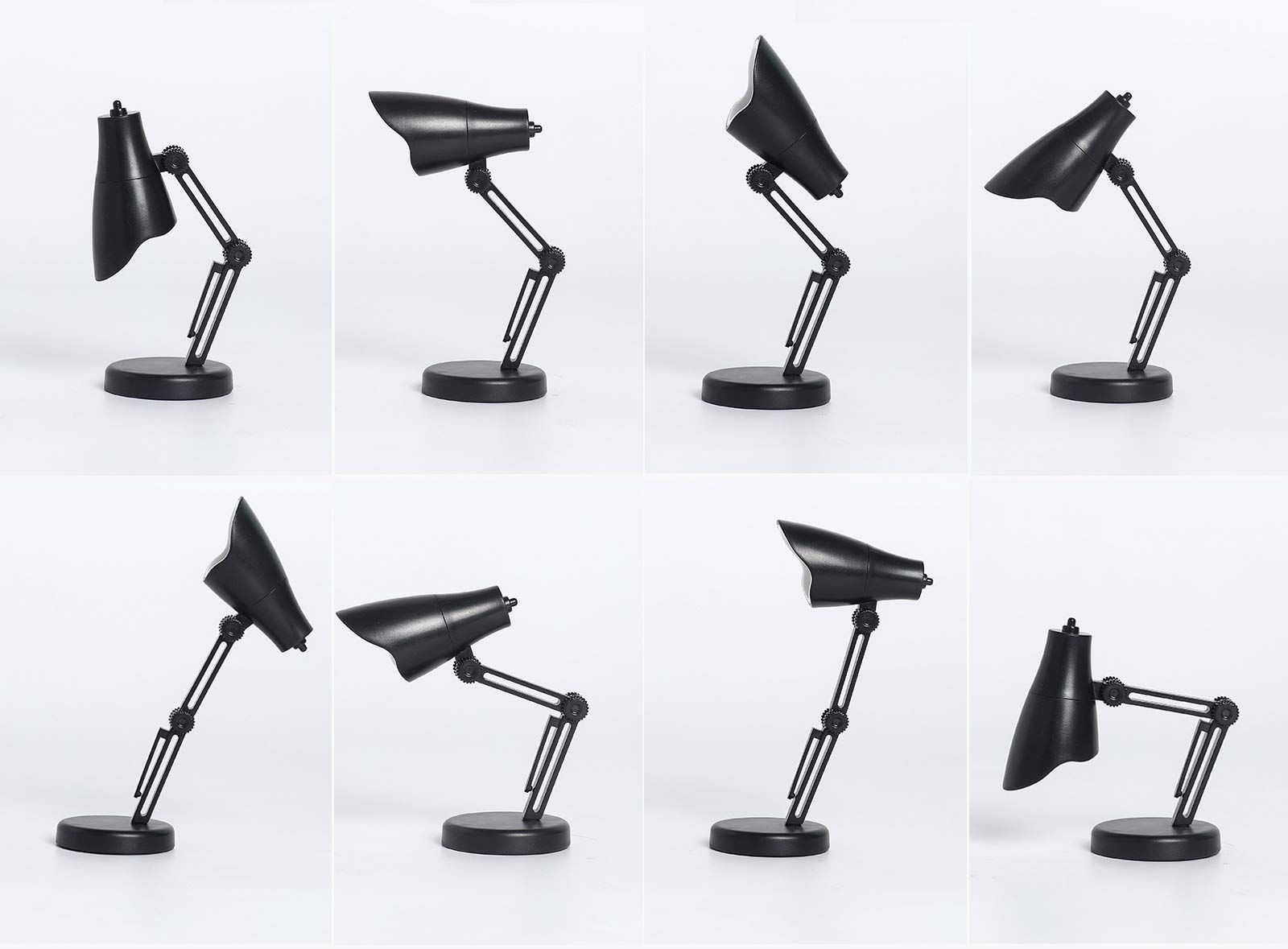 LED Mini Table Lamp Fold-able Night Reading Book Lamps for Home Room Computer Night Lights Eye Protections, for Night Study Black