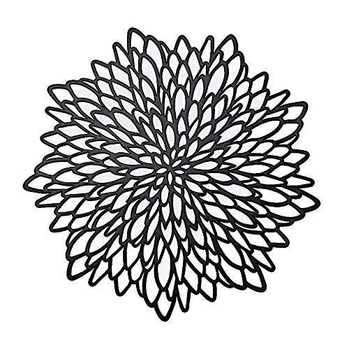 Vinyl Laser Cut Dining Table Mats Round Floral Charger Decoration for Christmas Halloween Thanksgiving Wedding