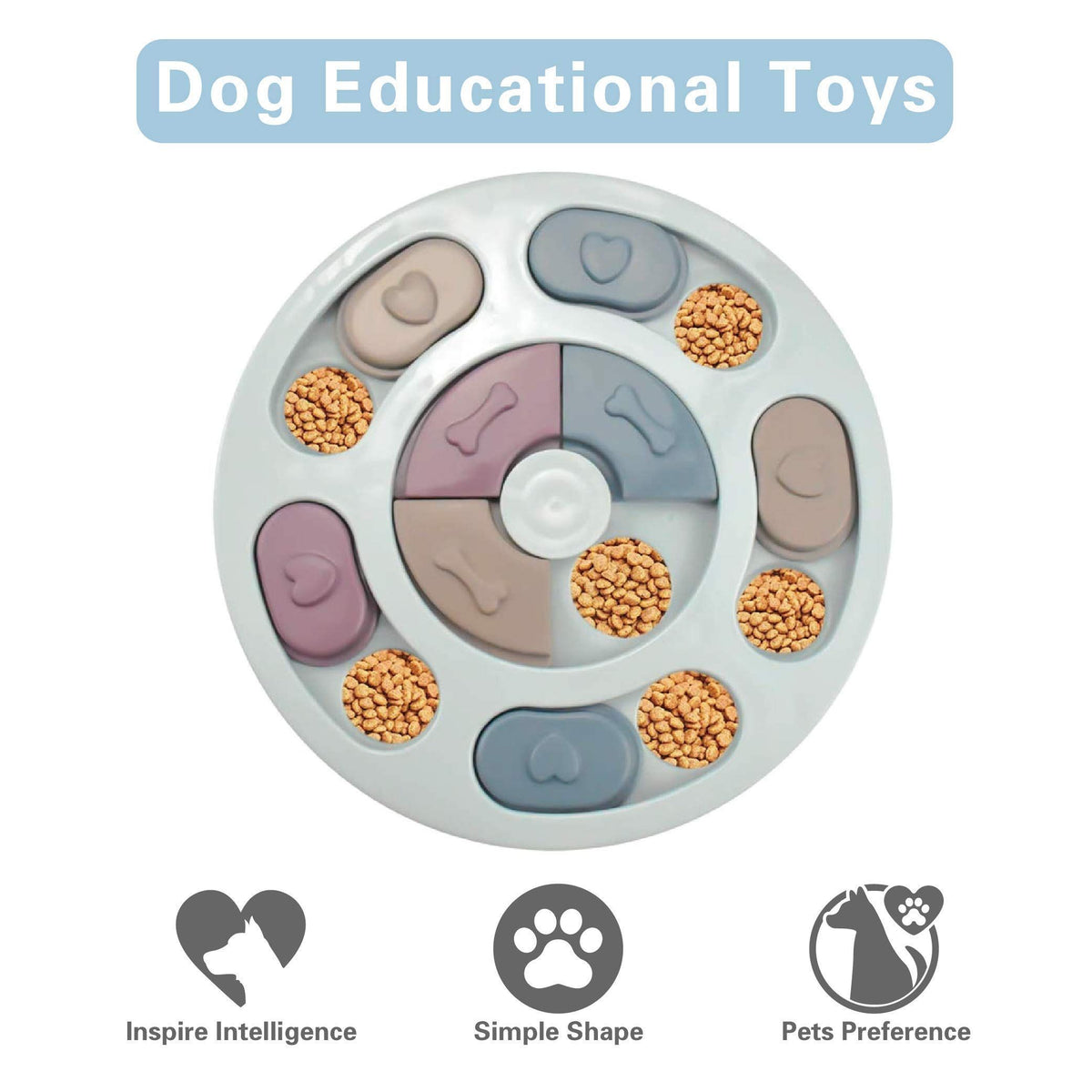 Anti-Choking Interactive Puzzle Toy for Slow Dispensing Feeding for Pets, New Dog Puzzle Toys, Dog/Cat Food Puzzle Feeder