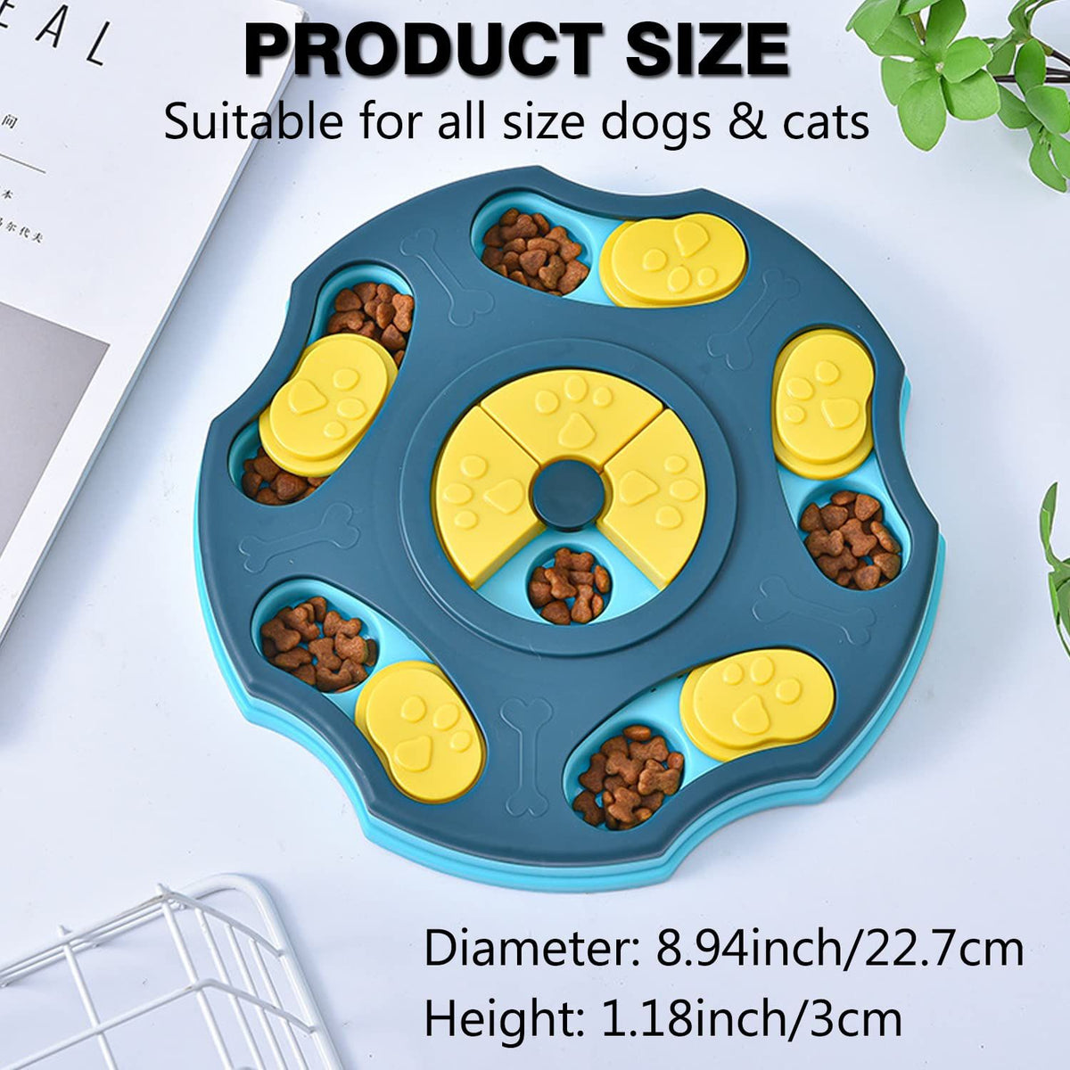 Dog Treat Dispenser Toy, Interactive Puzzle Toys for Large & Small Dogs, Mentally Stimulation Toys for Training, Slow Feeder