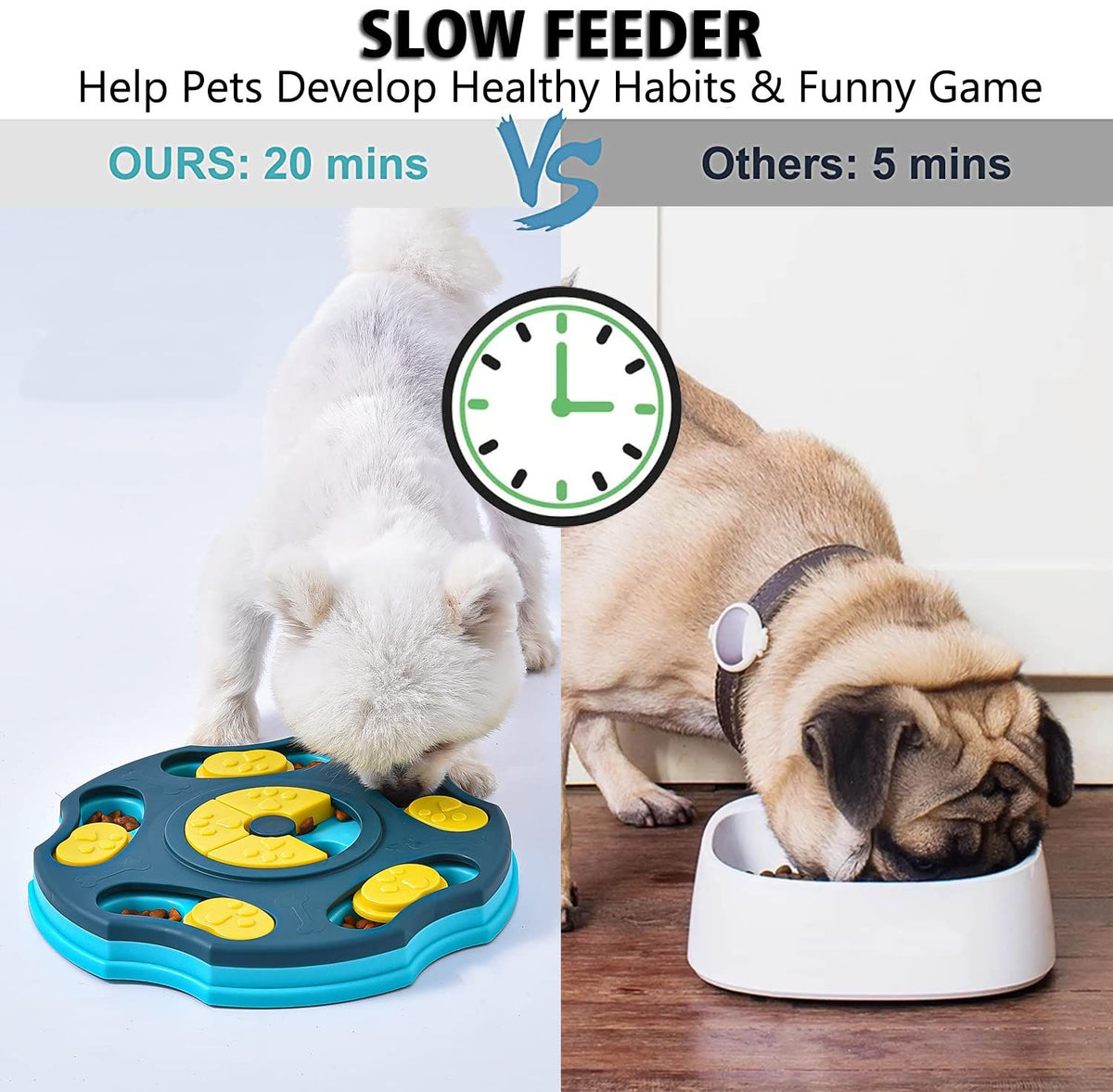 Dog Treat Dispenser Toy, Interactive Puzzle Toys for Large & Small Dogs, Mentally Stimulation Toys for Training, Slow Feeder