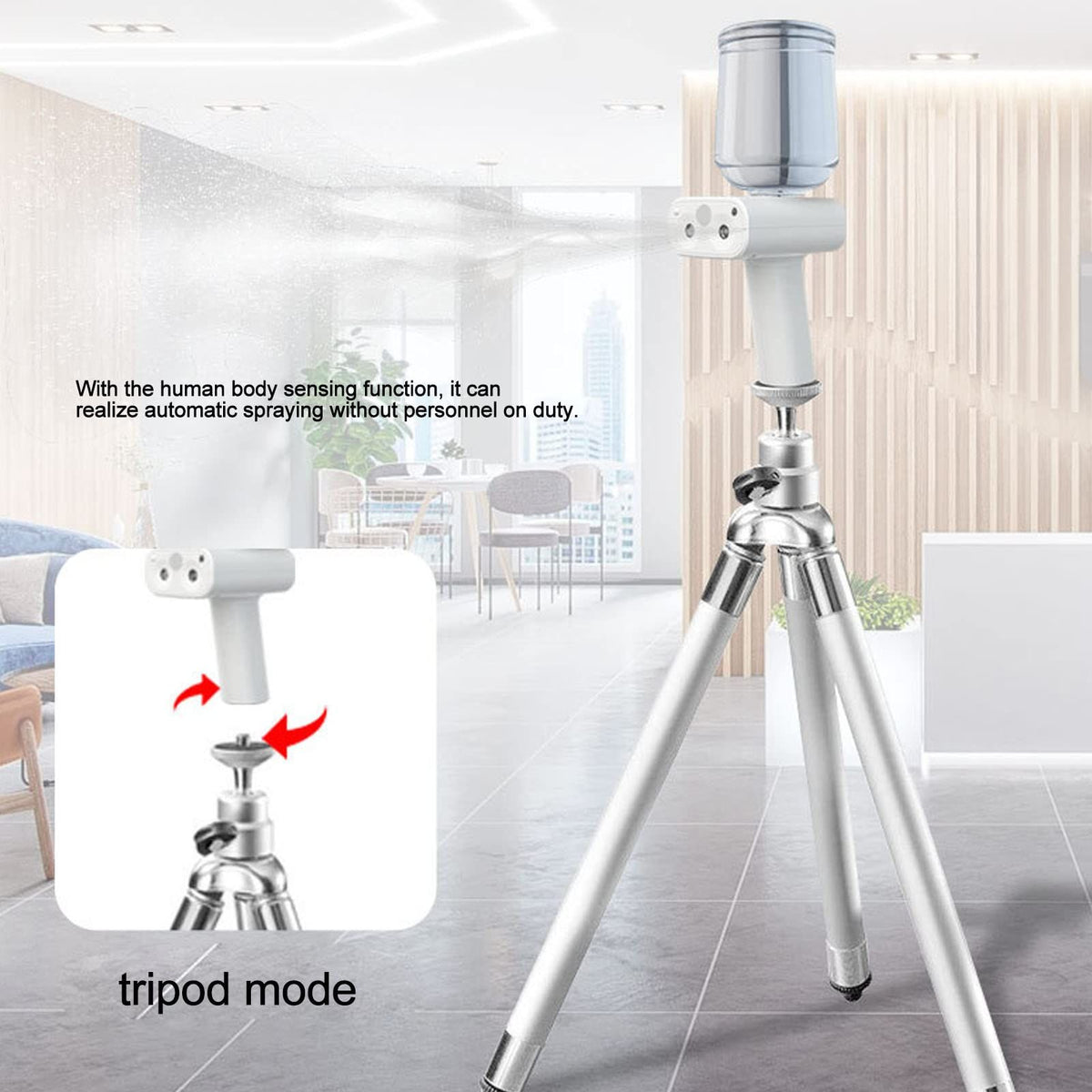 Handheld Fogger, Rechargeable Humidifie Machine Human Body Sensing Atomizing Sprayer Handheld Fogger for Home Office School Hotel