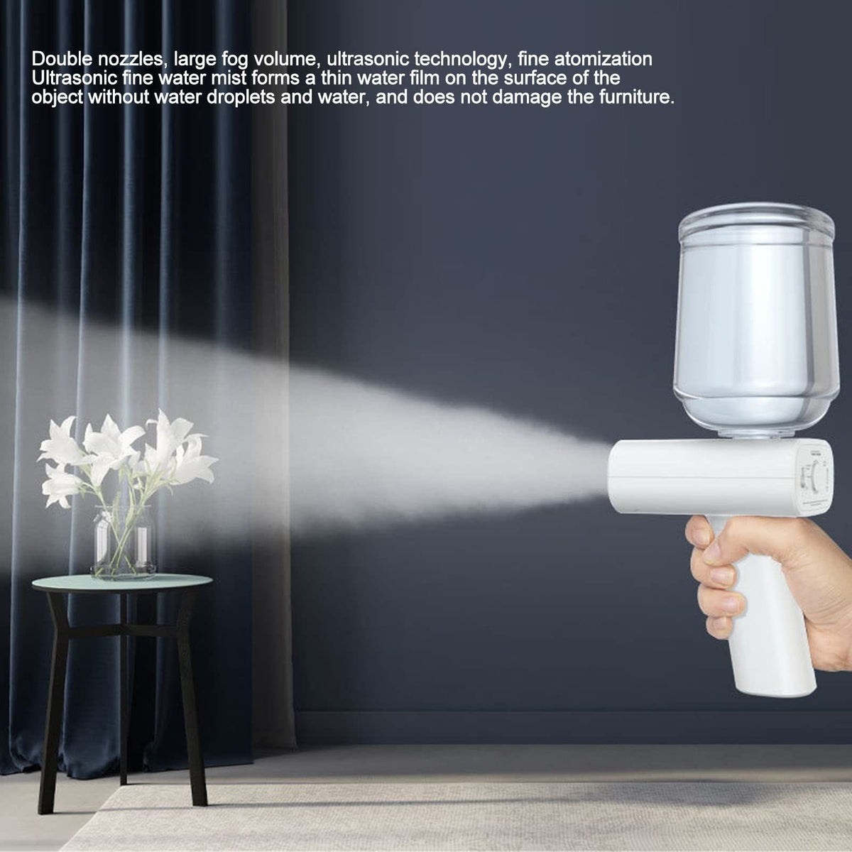 Handheld Fogger, Rechargeable Humidifie Machine Human Body Sensing Atomizing Sprayer Handheld Fogger for Home Office School Hotel