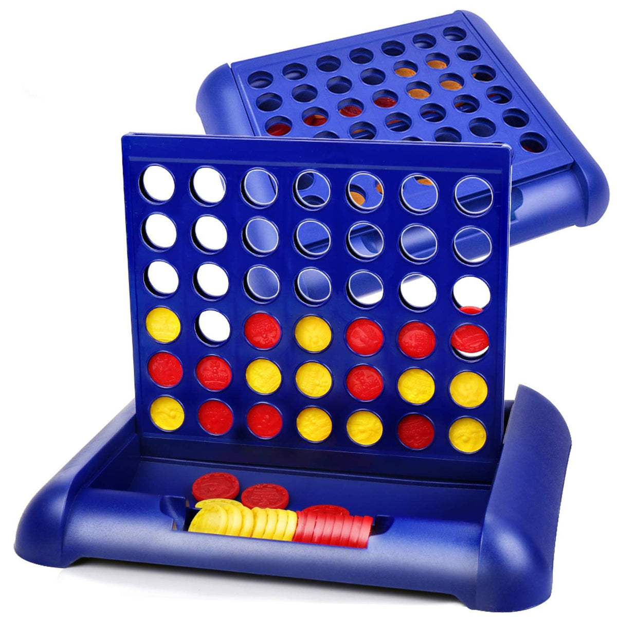 Board Games, Four in a Row Game, Travel Size Line Up 4, Classic Family Toy for Kids and Family for Fun