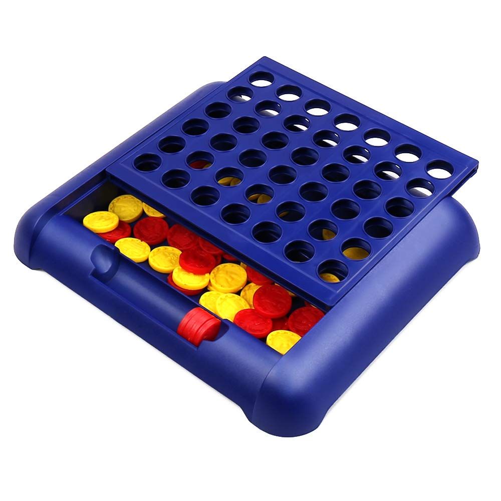 Board Games, Four in a Row Game, Travel Size Line Up 4, Classic Family Toy for Kids and Family for Fun